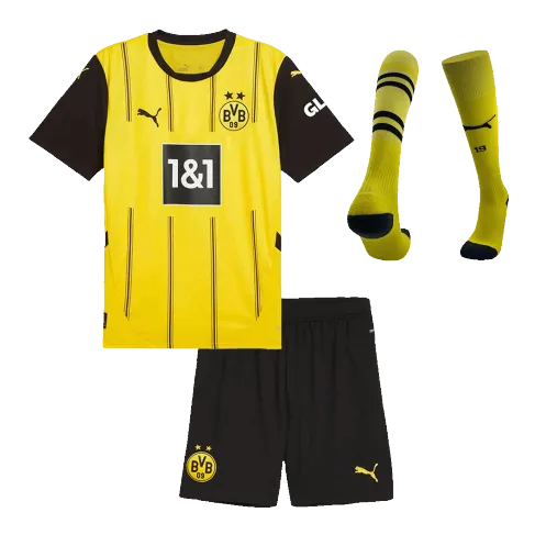 Borussia Dortmund Home Kids Soccer Jerseys Full Kit 2024/25