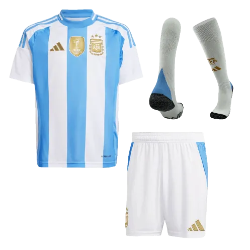 Argentina Home Kids Soccer Jerseys Full Kit 2024