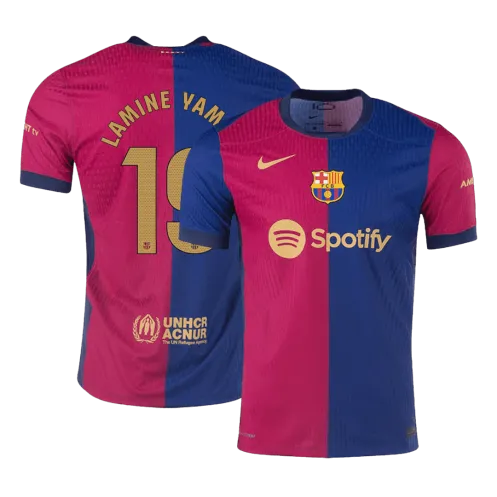 LAMINE YAMAL #19 Barcelona Home Authentic Soccer Jersey 2024/25