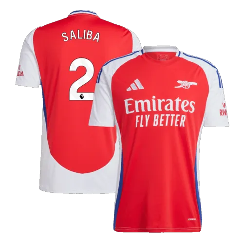 SALIBA #2 Arsenal Home Soccer Jersey 2024/25