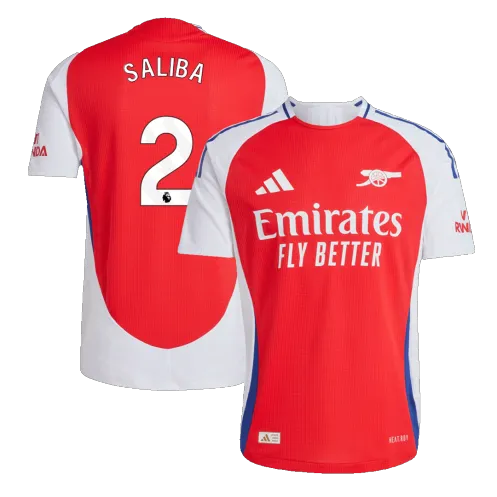 SALIBA #2 Arsenal Home Authentic Soccer Jersey 2024/25